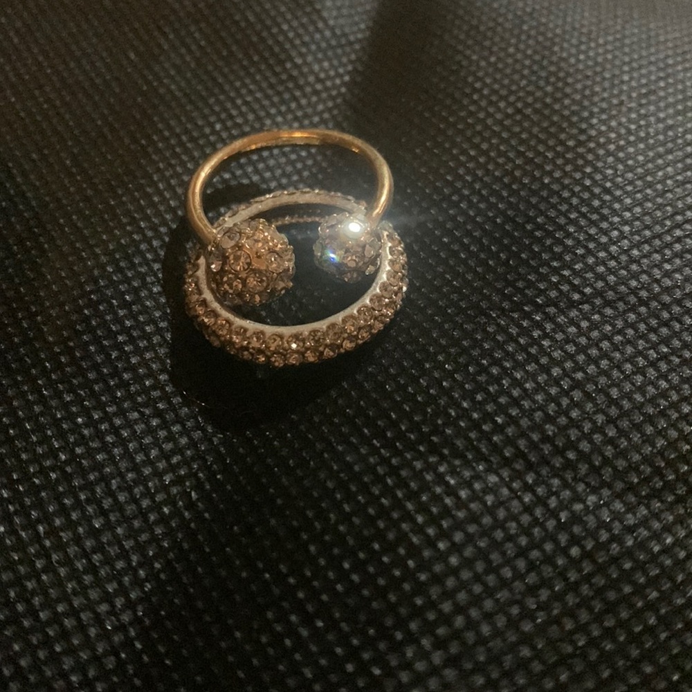 Stackable pave rings in gold and silver finish - size 6